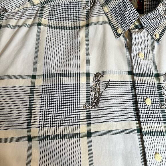 Salty Dog Gant Shirt Large Plaid Golf Cotton Button Down Short Sleeve - Picture 7 of 13